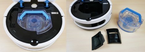 Emplacement du conteneur et du filtre Emplacement du conteneur et du filtre