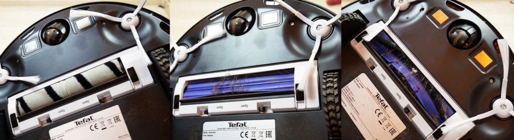 Différentes brosses centrales sur un robot