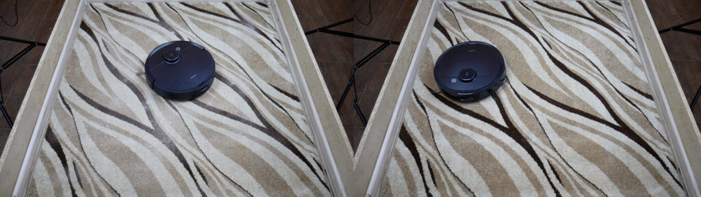 Ramassage de sable sur un tapis Ecovacs