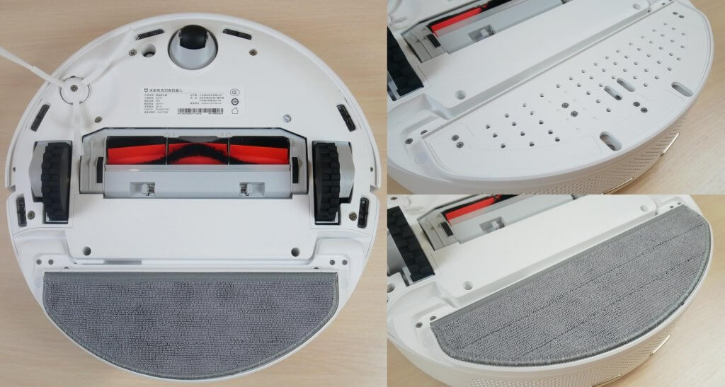 Aspirateur robot laveur autonettoyant Mijia avec collecteur de poussière, vue de dessous