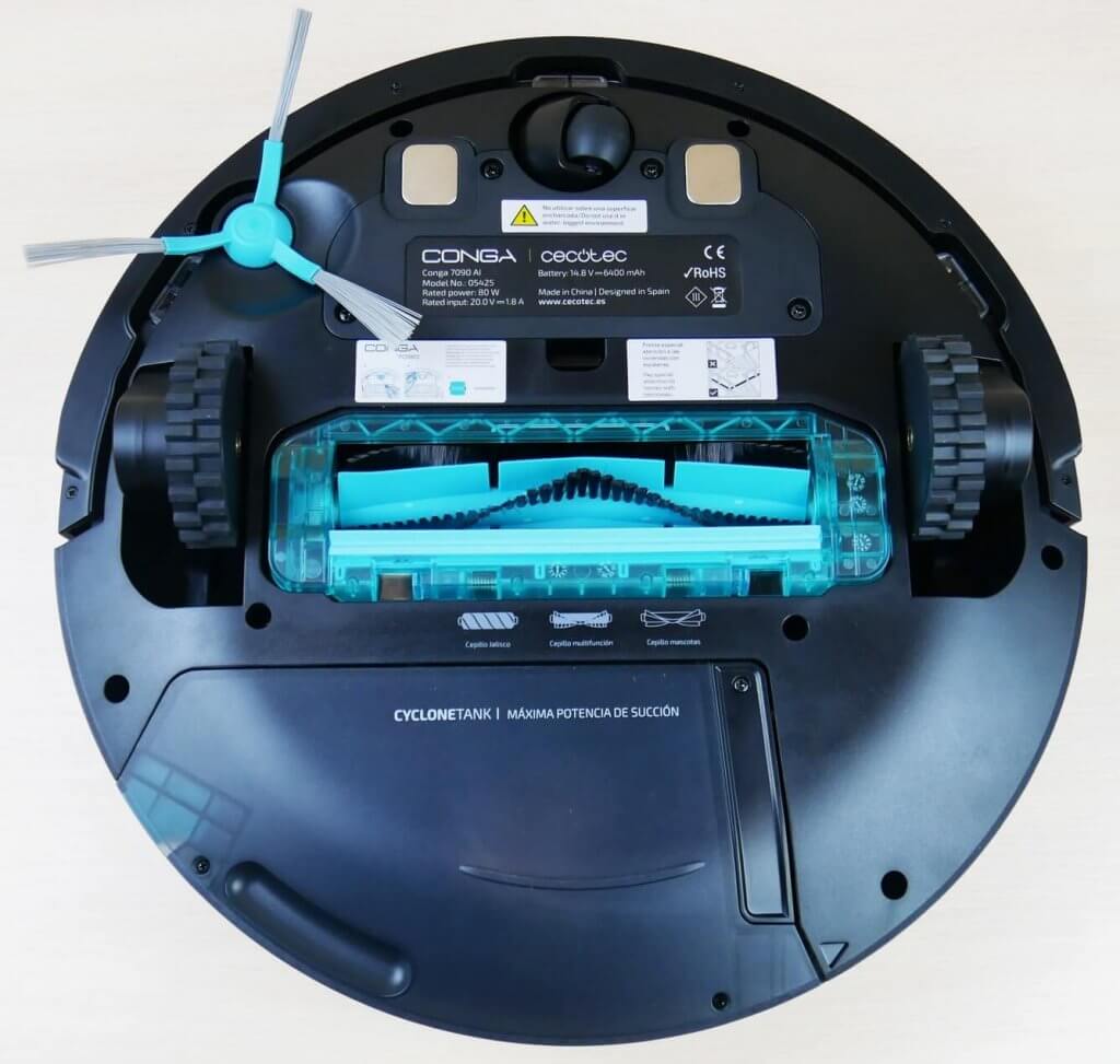 Cecotec Conga 7090 IA, vue de dessous