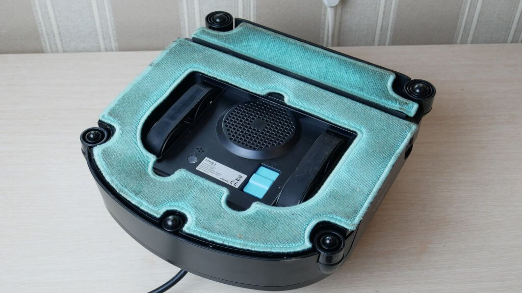 État du robot après le lavage de la vitre