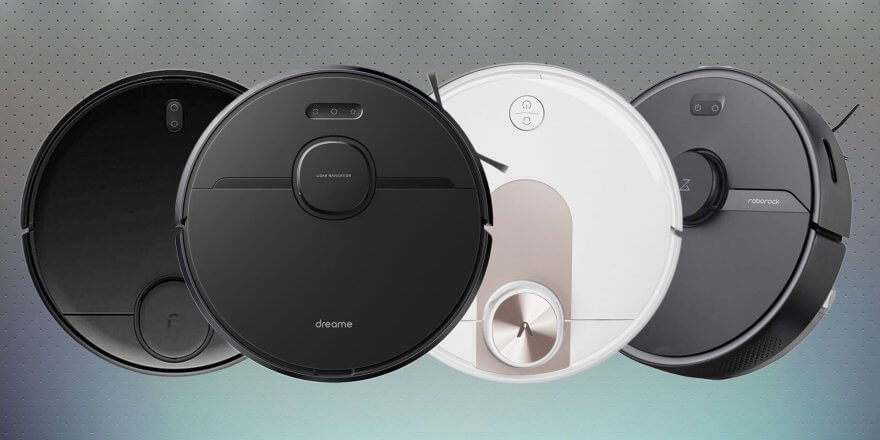 Dreame Bot D9 Pro, Viomi SE, Xiaomi Mi Robot Vacuum Mop P et Roborock S6 Pure