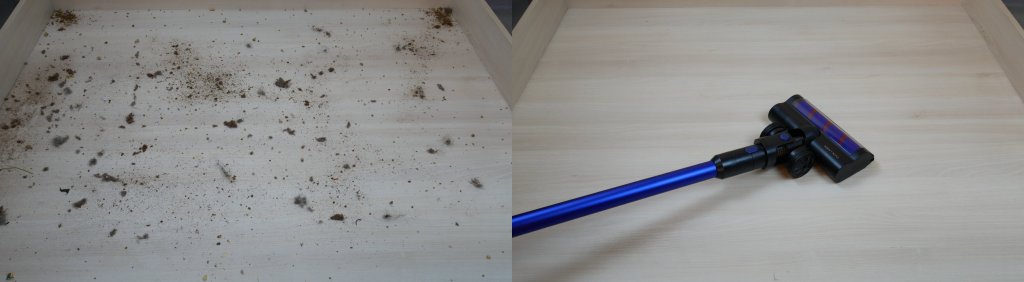 Accumulation de débris sur un sol stratifié