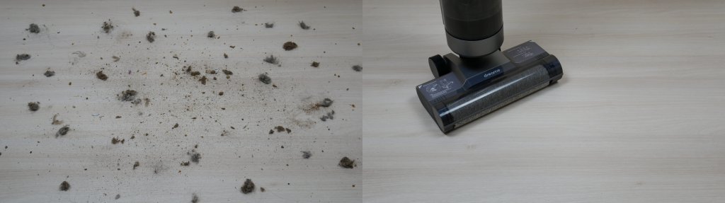 Accumulation de débris sur un sol stratifié
