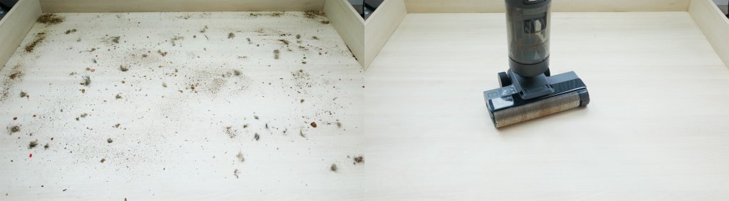 Accumulation de débris sur un sol stratifié