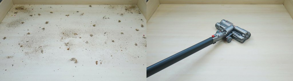 Accumulation de débris sur un sol stratifié
