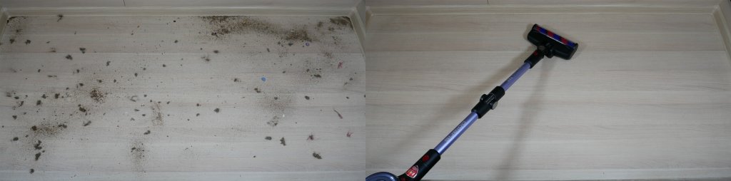 Accumulation de débris sur un sol stratifié