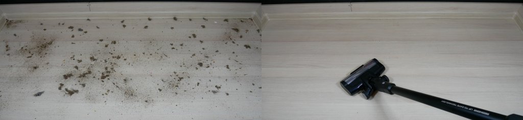 Accumulation de débris sur un sol stratifié