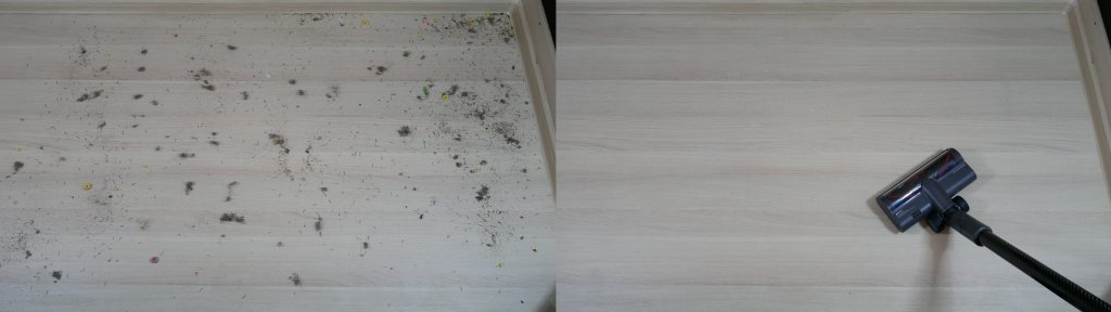 Accumulation de débris sur un sol stratifié