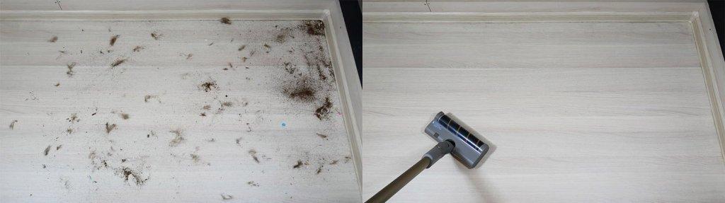 Station Dreame Z10 : Collecte des débris sur les sols stratifiés