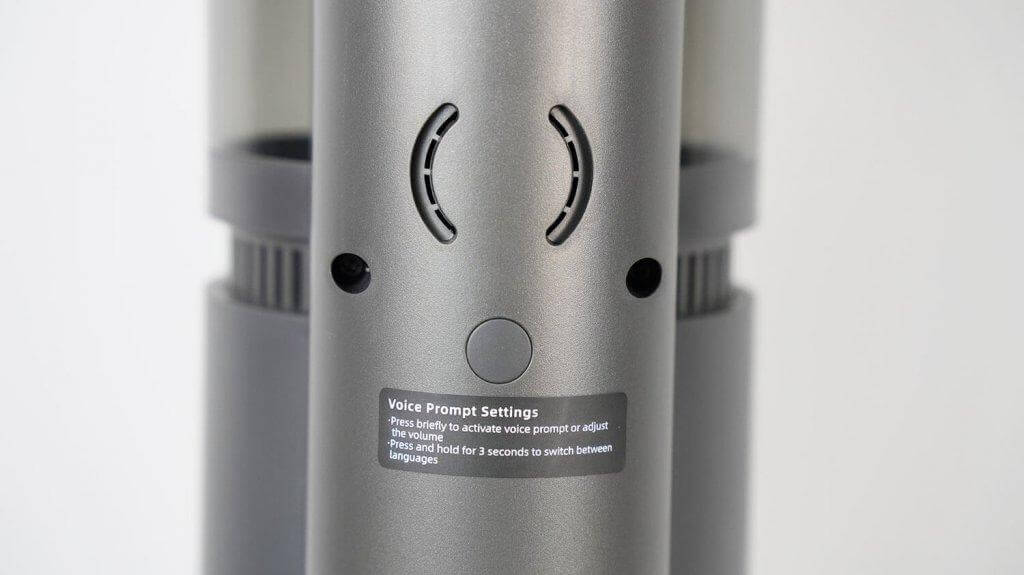 Dreame H11 Core : Bouton de configuration des notifications vocales