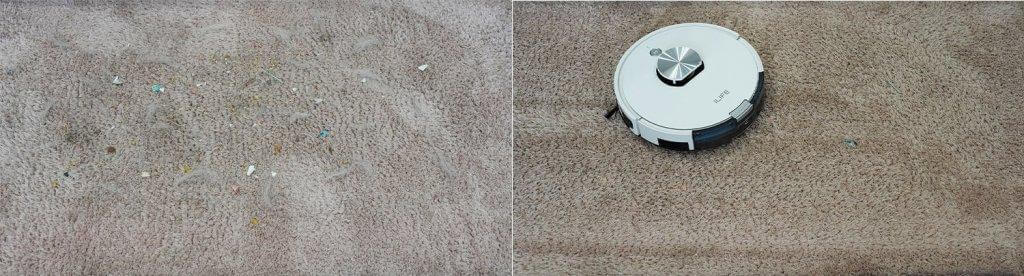 iLIFE L100 : Nettoyage de tapis à poils moyens