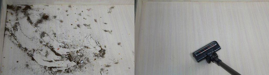Miko V15 : Ramassage des débris sur un sol stratifié