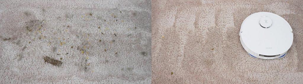 Ecovacs Deebot T30 PRO : Nettoyage des tapis à poils moyens