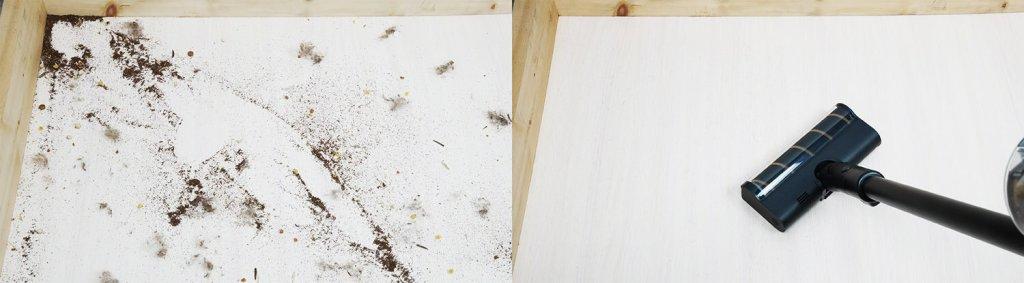 Dreame Z20 : Collection Débris sur revêtement de sol stratifié