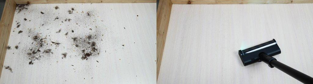 Dreame Z30 : Collection Débris sur revêtement de sol stratifié