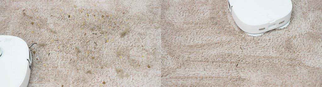 Midea VCR V12 : Nettoyage des tapis à poils moyens