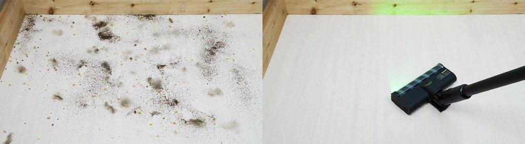 Station Deerma DEM-T30W : Collecte des débris sur sols stratifiés