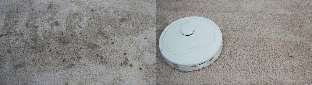 Roborock Qrevo S : Nettoyage de tapis à poils moyens