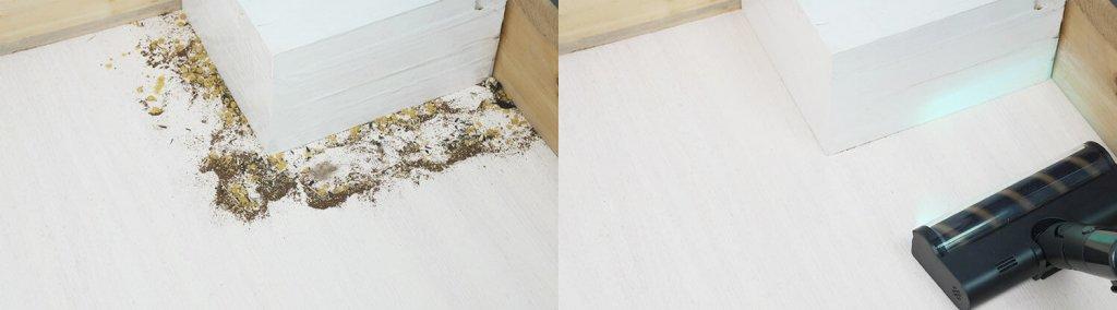 Dreame Z30 AquaCycle : Ramassage efficace des saletés dans les coins