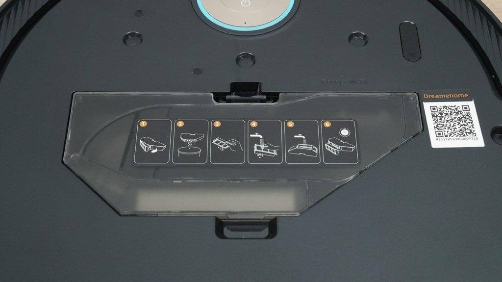 Dreame X50 Ultra Complet : Emplacement du bac à poussière