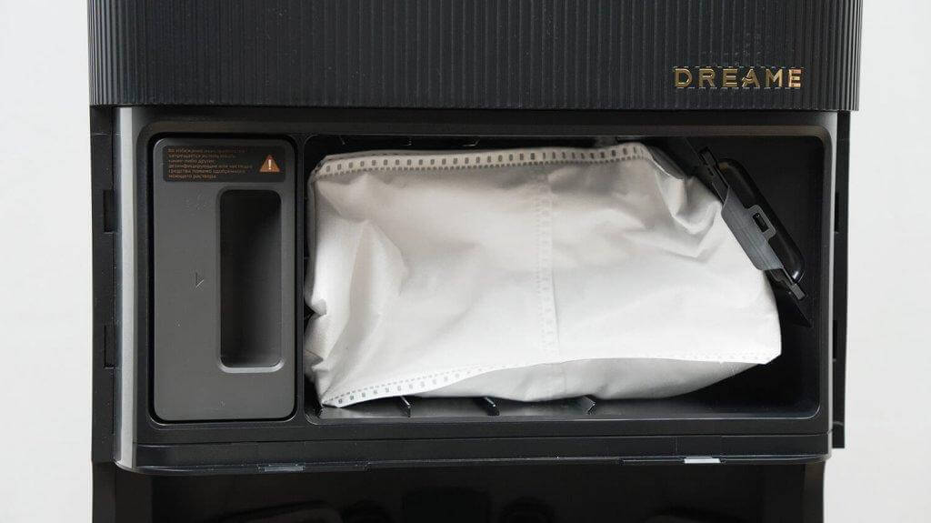 Dreame X50 Ultra Complet : Réservoir à lessive et sac à poussière