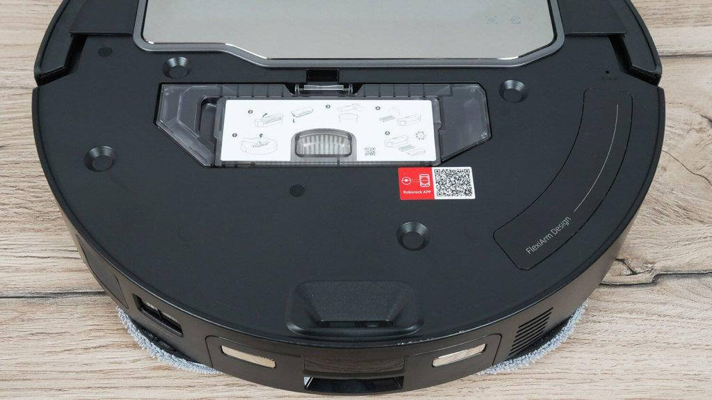Roborock Saros Z70 : Emplacement du bac à poussière