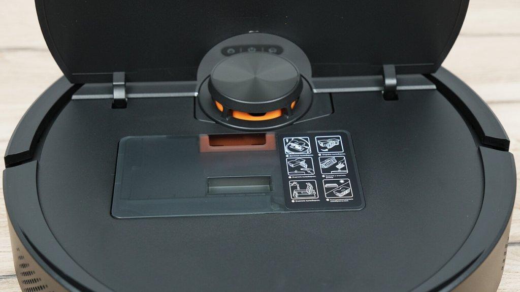 Deerma DEM-X70 : Emplacement du conteneur à poussière