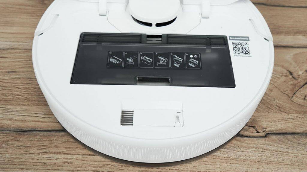 Dreame F10 : Emplacement du conteneur à poussière