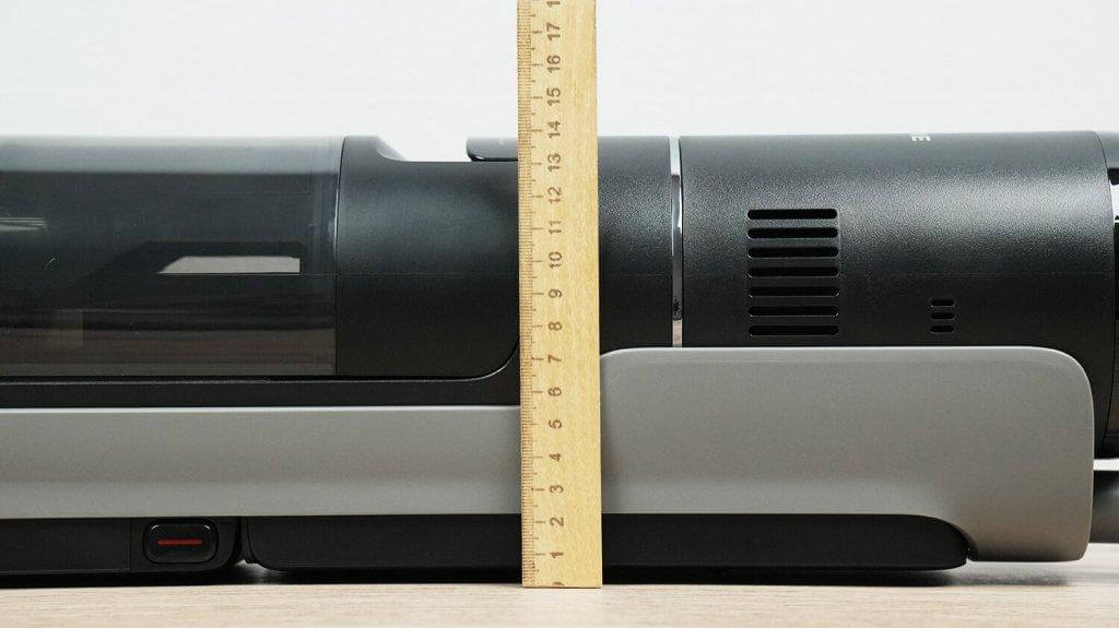 Dreame H12 Dual FlexReach : Hauteur en position couchée