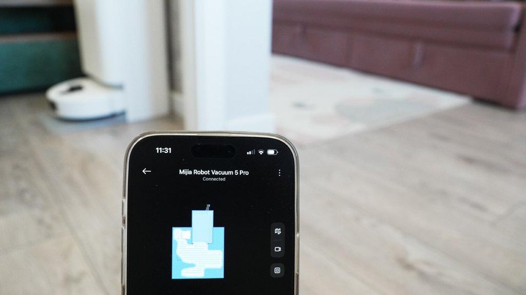 Xiaomi Mijia 5 Pro : Le robot n'est pas monté sur le tapis