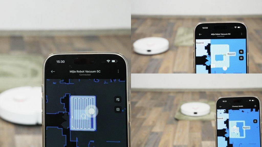 Xiaomi Mijia 5C : Nettoyage humide et tapis